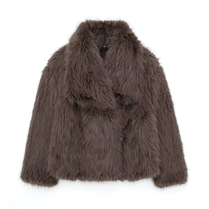 Manteau d'hiver en peluche à la mode pour femme