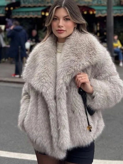 Manteau d'hiver en peluche à la mode pour femme